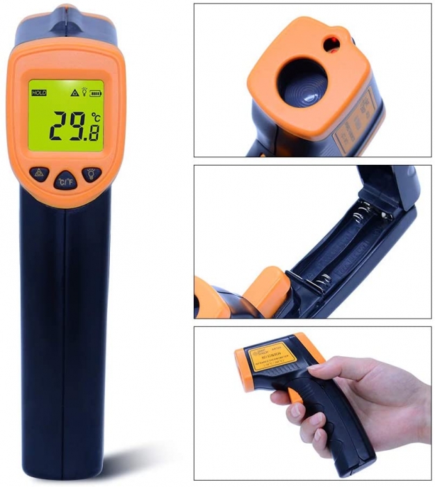 Temperature Gun Non-contact Infrared IR Laser Digital Thermometer 58℉ 716℉ 